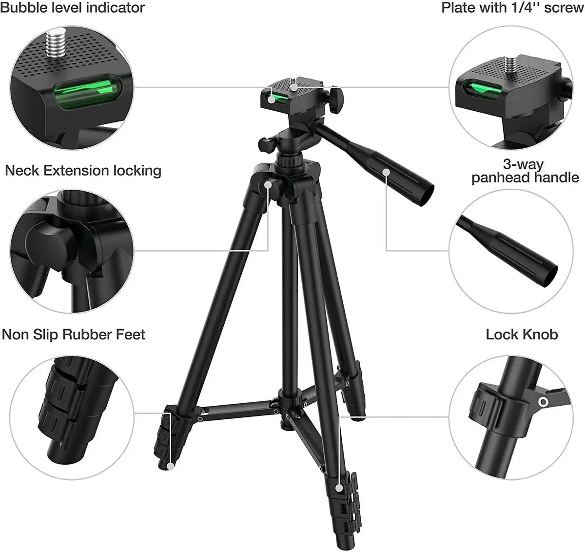 Tripod Stand for Phones With Bluetooth Remote